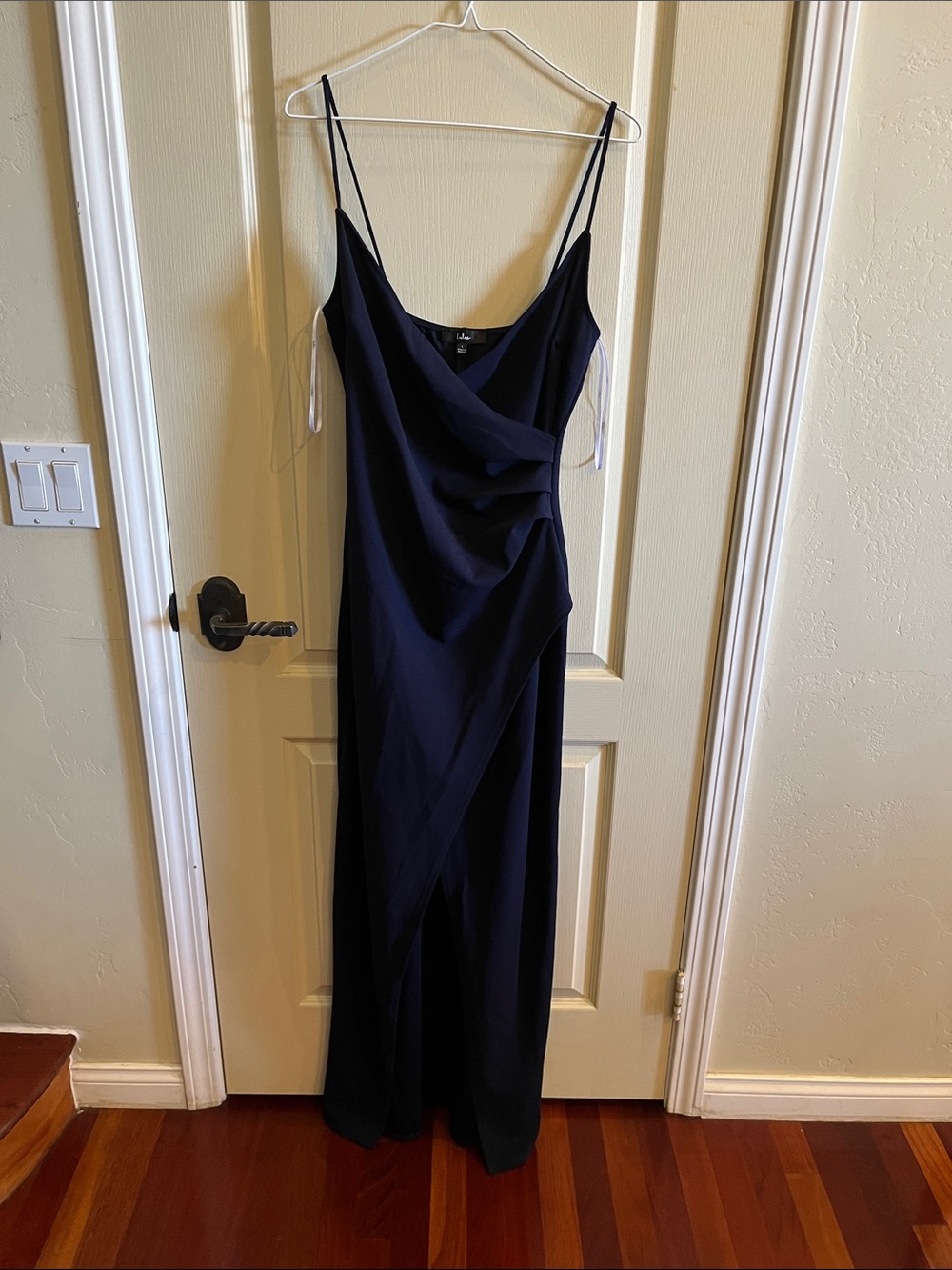 Womens Large Lulus Deep Blue v neck stretch dress